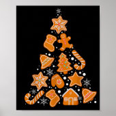 Retro Checkered Gingerbread Christmas Coquette Bow Poster (Vorne)