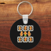 Retro Checkered Gingerbread Man Christmas Pajamas Schlüsselanhänger (Vorderseite)