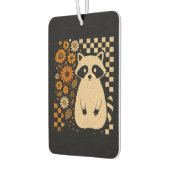 Retro Checkered Halloween Raccoon Autolufterfrischer (Links)