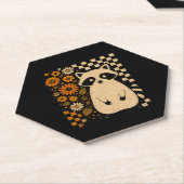 Retro Checkered Halloween Raccoon Untersetzer (angewinkelt)
