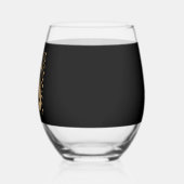 Retro Checkered Halloween Raccoon Weinglas Ohne Stiel (Links)