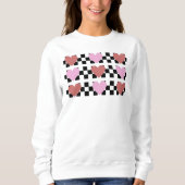 Retro Checkered Heart Sweatshirt (Vorderseite)