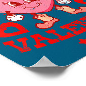 Retro Checkered Howdy Western Valentines Day Cowbo Poster (Ecke)