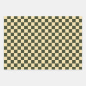 Retro Checkered in Olive Green and Cream Geschenkpapier Set (Vorderseite 3)