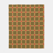 Retro Checkered Karierte Muster in Braun, Gold, Ro Fleecedecke (Vorderseite)