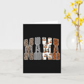 Retro Checkered Mama Pumpkin Leopard Herbst Herbst Karte (Gelbe Blume)