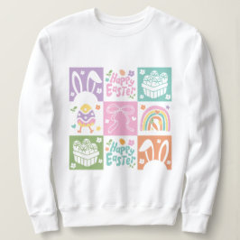 Retro Checkered Pastell Ostercoquette Sweatshirt