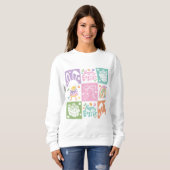 Retro Checkered Pastell Ostercoquette Sweatshirt (Vorne ganz)