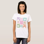Retro Checkered Pastell Ostercoquette T-Shirt (Vorne ganz)