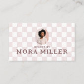 Retro Checkered Pattern Beauty Professional Photo  Visitenkarte (Vorderseite)