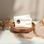 Retro Checkered Pattern Foto Business Terminkarte