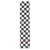 Retro Checkered Pattern schwarz/weiß Kurzer Tischläufer (Vorderseite)
