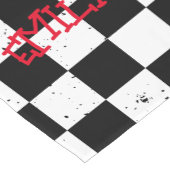 Retro Checkered Pattern schwarz/weiß Kurzer Tischläufer (Ecke)