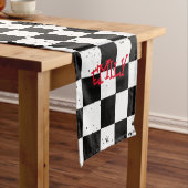 Retro Checkered Pattern schwarz/weiß Kurzer Tischläufer (Beispiel)