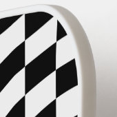 Retro Checkered Pattern schwarz/weiß Pickleball Schläger (Linke Seite)