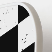 Retro Checkered Pattern schwarz/weiß Pickleball Schläger (Linke Seite)