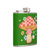 Retro Checkered Pilz Diskothek Ball Hippie Flachmann (Rechts)