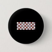 Retro Checkered Red And Nk Hearts Valentines Day  Button (Vorderseite)
