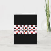 Retro Checkered Red And Nk Hearts Valentines Day  Karte (Vorderseite)