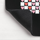 Retro Checkered Red And Nk Hearts Valentines Day Mousepad (Ecke)