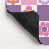 Retro Checkered Schachbrett Y2K Blumenmuster Mousepad (Ecke)
