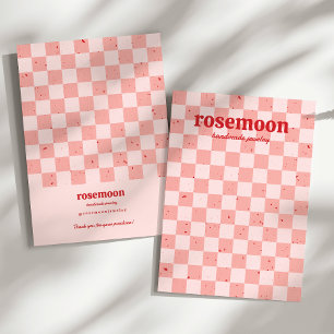 Retro Checkered Schmuck Card Red