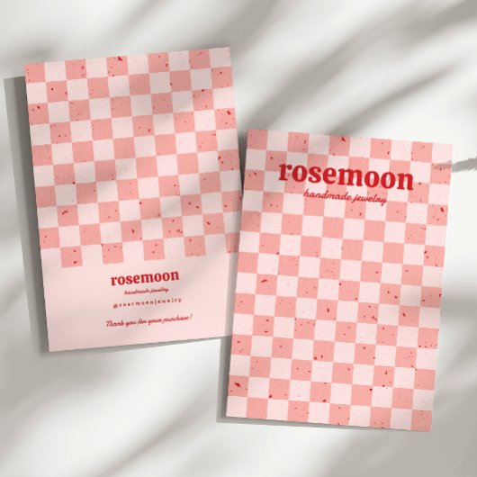 Retro Checkered Schmuck Card Red