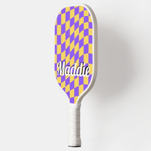 Retro Checkered Script Name Pickleball Paddle (Links)