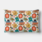 Retro Checkered Vacation Themed Makeup Zubehörtasche (Vorderseite)
