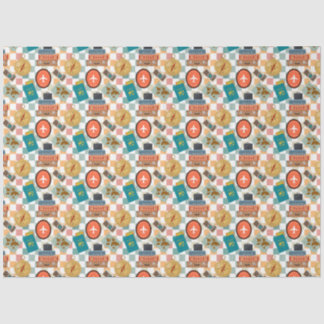 Retro Checkered Vacation Travel Themed Seidenpapier