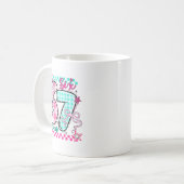 Retro Checkered Valentine Six Seven Meme 67 Viral  Kaffeetasse (Vorderseite Links)