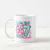 Retro Checkered Valentine Six Seven Meme 67 Viral  Kaffeetasse (Links)