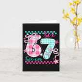 Retro Checkered Valentine Six Seven Meme 67 Viral Karte (Gelbe Blume)