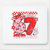 Retro Checkered Valentine Six Seven Meme 67 Viral  Mousepad (Vorne)