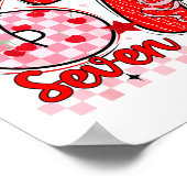 Retro Checkered Valentine Six Seven Meme 67 Viral  Poster (Ecke)