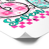 Retro Checkered Valentine Six Seven Meme 67 Viral  Poster (Ecke)