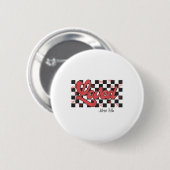 Retro Checkered Varsity Christlich Valentines Love Button (Vorne & Hinten)