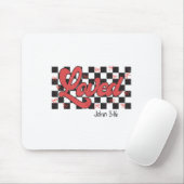 Retro Checkered Varsity Christlich Valentines Love Mousepad (Mit Mouse)