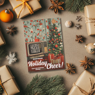 Retro Cheer Card Video Nachricht QR Code Weihnacht Feiertagskarte