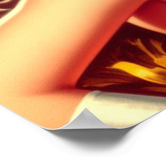 Retro Cheerleader Button Poster (Ecke)