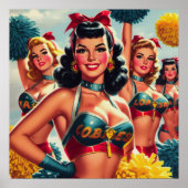 Retro Cheerleader Button-ups Poster (Vorne)