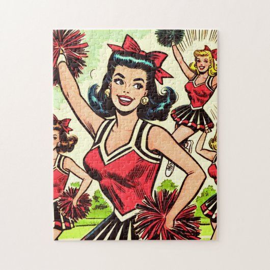 Retro Cheerleader Comic Puzzle (Vertikal)