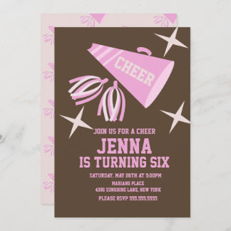 Retro Cheerleading Party Geburtstagseinladung
