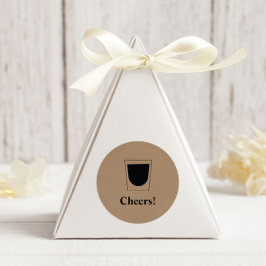 Retro Cheers Tag, Drink, altmodisches Glas Runder Aufkleber
