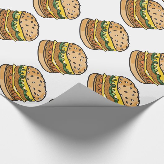 Retro-Cheeseburger Geschenkpapier (Ecke)