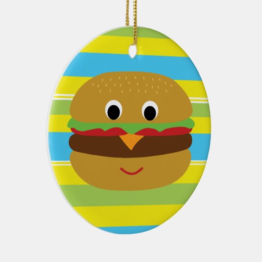 Retro Cheeseburger Keramikornament (Rechts)