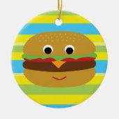 Retro Cheeseburger Keramikornament (Vorne)