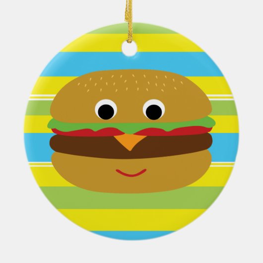 Retro Cheeseburger Keramikornament (Hinten)