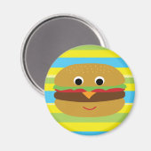 Retro Cheeseburger Magnet (Vorderseite/Rückseite)