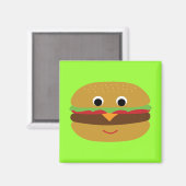Retro Cheeseburger Magnet (Vorderseite/Rückseite)